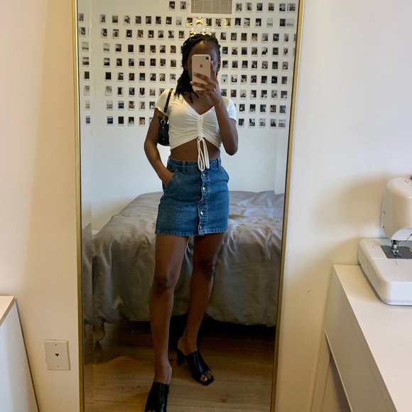 Forever 21 Dresses & Skirts - High Waist Denim Skirt